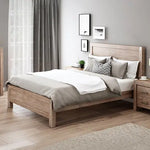 Bed Frame Single Size in Solid Wood Veneered Acacia Bedroom Timber Slat in Oak - Furniture > Bedroom
