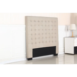 Bed Head Double Beige Headboard Upholstery Fabric Tufted Buttons - Furniture > Bedroom > Headboards