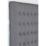 Bed Head Double Charcoal Headboard Upholstery Fabric Tufted Buttons - Furniture > Bedroom