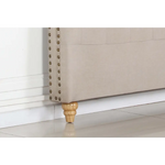 Bed Head Double Size French Provincial Headboard Upholsterd Fabric Beige - Furniture > Bedroom