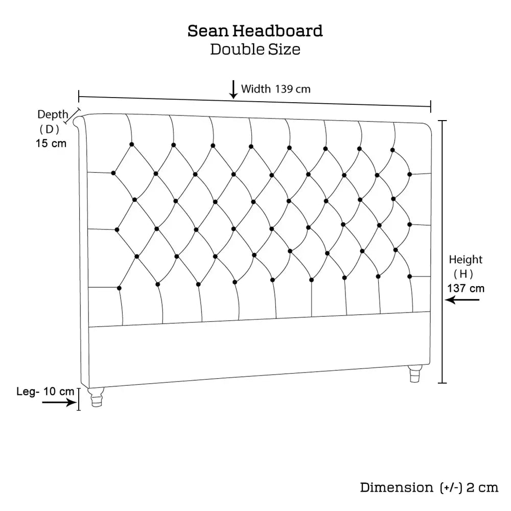 Bed Head Double Size French Provincial Headboard Upholsterd Fabric Beige - Furniture > Bedroom
