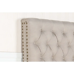 Bed Head Double Size French Provincial Headboard Upholsterd Fabric Beige - Furniture > Bedroom