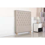 Bed Head Double Size French Provincial Headboard Upholsterd Fabric Beige - Furniture > Bedroom