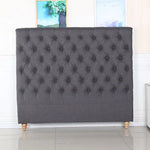 Bed Head Double Size French Provincial Headboard Upholsterd Fabric Charcoal - Furniture > Bedroom