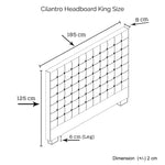 Bed Head King Beige Headboard Upholstery Fabric Tufted Buttons - Furniture > Bedroom