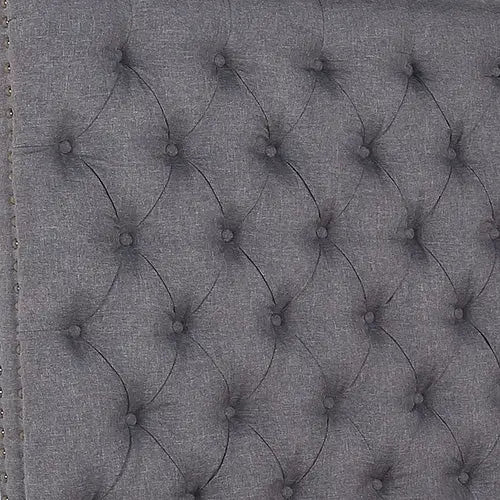 Bed Head King Size French Provincial Headboard Upholsterd Fabric Charcoal - Furniture > Bedroom
