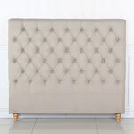 Bed Head King Size French Provincial Headboard Upholsterd Fabric Beige - Furniture > Bedroom
