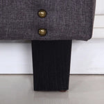 Bed Head Queen Charcoal Headboard Upholstery Fabric Studded Buttons - Furniture > Bedroom > Headboards
