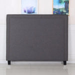 Bed Head Queen Charcoal Headboard Upholstery Fabric Studded Buttons - Furniture > Bedroom > Headboards