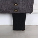 Bed Head Queen Size Charcoal Headboard with Curved Design Upholstery Linen Fabric - Furniture > Bedroom