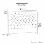 Bed Head Queen Size French Provincial Headboard Upholsterd Fabric Charcoal - Furniture > Bedroom