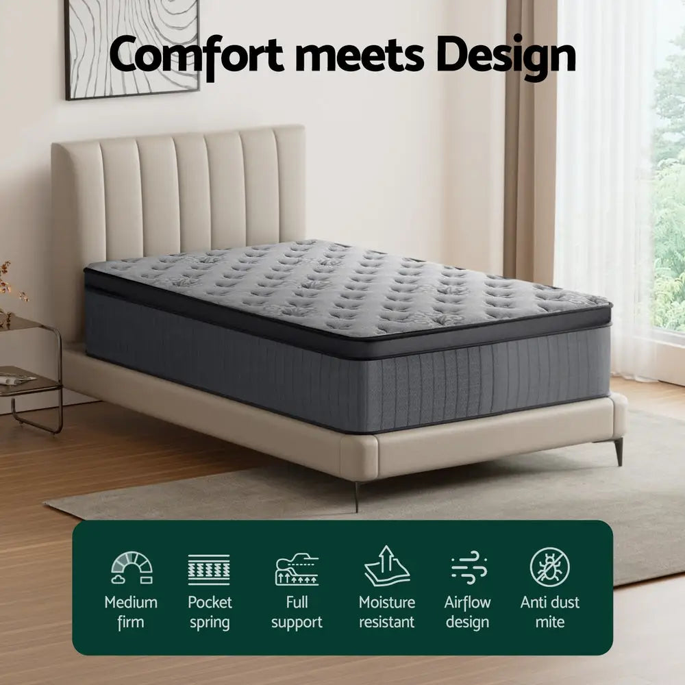 Bed Mattress Giselle 34cm King Single - Furniture > Mattresses > King Single Mattress