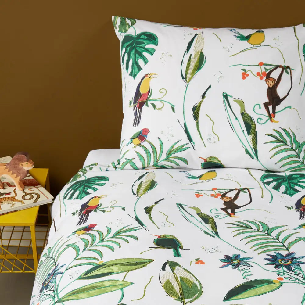 Bedding House Crazy Jungle Multi Cotton Quilt Cover Set Single - Home & Garden > Bedding