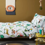 Bedding House Crazy Jungle Multi Cotton Quilt Cover Set Single - Home & Garden > Bedding
