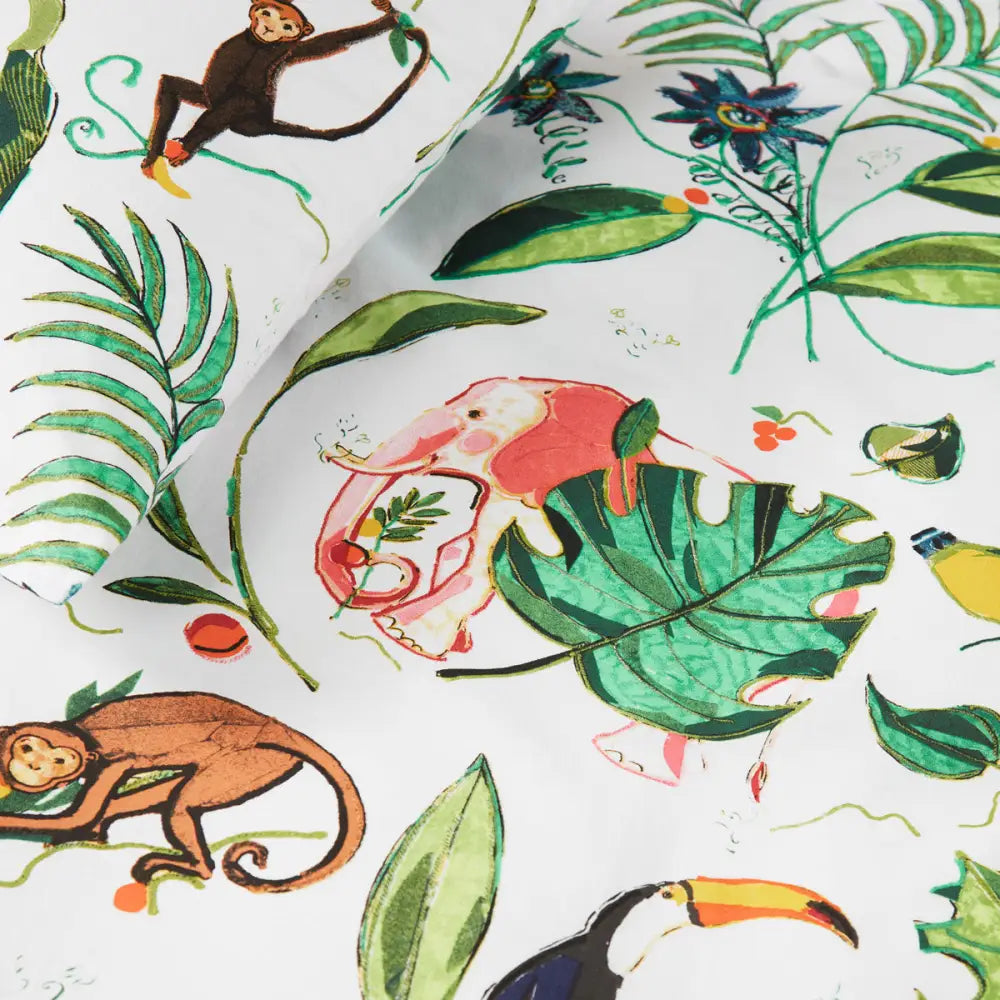 Bedding House Crazy Jungle Multi Cotton Quilt Cover Set Single - Home & Garden > Bedding