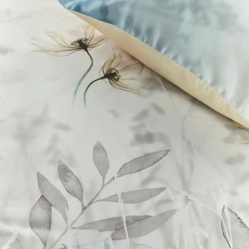 Bedding House Isabelle Light Blue Cotton Sateen Quilt Cover Set King - Home & Garden > Bedding