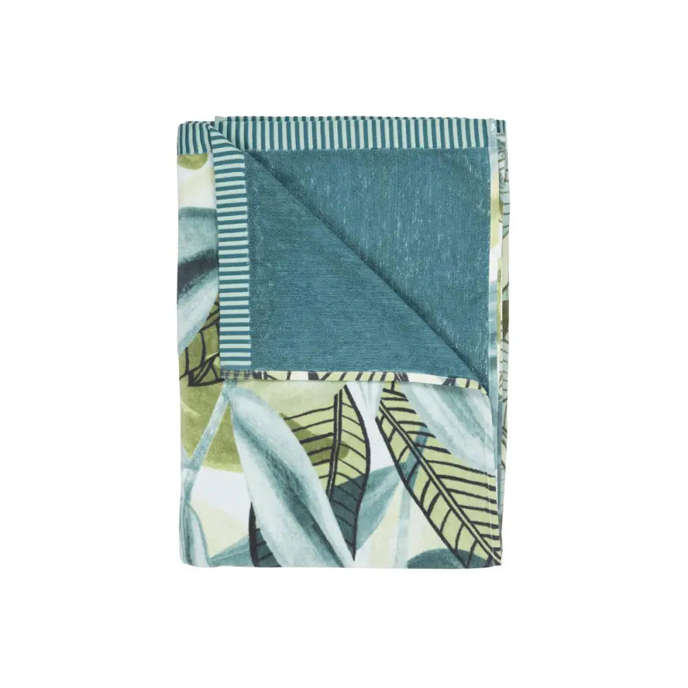 Bedding House Jungle Vibe Green Cotton Velour Beach Towel - Home & Garden > Bedding