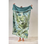 Bedding House Jungle Vibe Green Cotton Velour Beach Towel - Home & Garden > Bedding