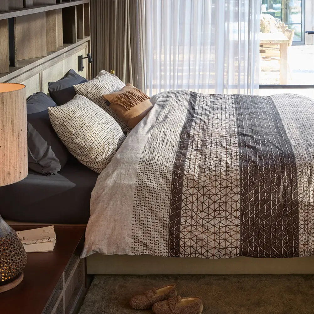 Bedding House Mathis Natural Cotton Quilt Cover Set Queen - Home & Garden > Bedding > Duvet Covers