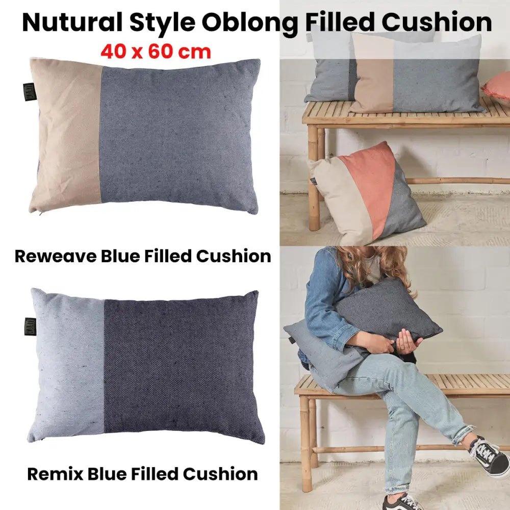 Bedding House Remix Blue Filled Cushion 40cm x 60cm - Pet Care > Dog Supplies > Dog Beds