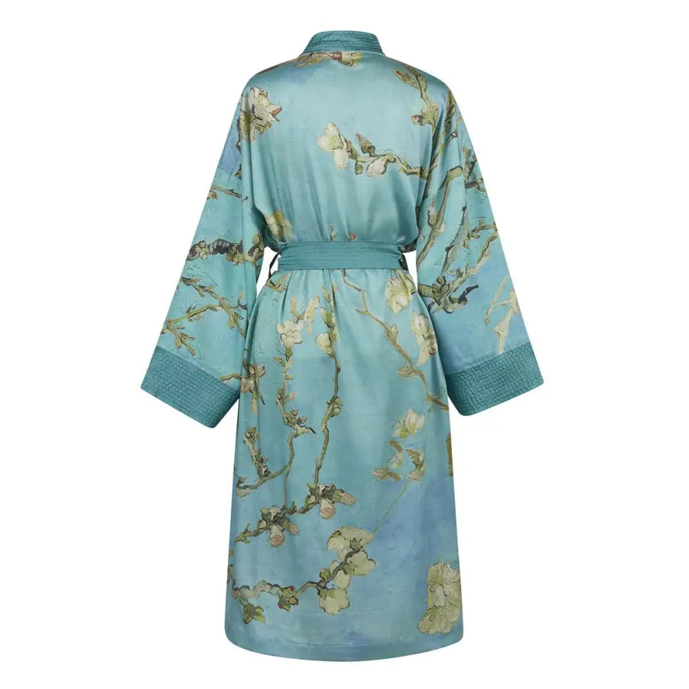 Bedding House Van Gogh Almond Blossom Blue Kimono Bath Robe Small/Medium - Home & Garden > Bathroom Accessories