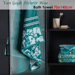 Bedding House Van Gogh Fleurir Blue Bath Towel - Home & Garden > Bathroom Accessories > Bath Towels & Robes