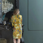 Bedding House Van Gogh Partout des Fleurs Gold Kimono Bath Robe Small/Medium - Home & Garden > Bathroom Accessories
