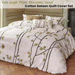 Bedding House Van Gogh Plum Blossoms Sand Cotton Sateen Quilt Cover Set King - Home & Garden > Bedding