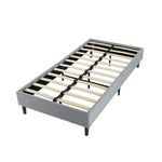 Bedframe with Wooden Slats (Light Grey) – Single - Furniture > Bedroom