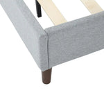 Bedframe with Wooden Slats (Light Grey) – Single - Furniture > Bedroom