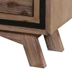 Bedside Table 2 drawer Night Stand with Solid Acacia Storage in Sliver Brush Colour - Furniture > Bedroom