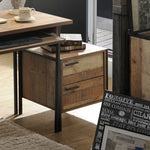 Bedside Table 2 drawers Night Stand Particle Board Construction in Oak Colour - Furniture > Bedroom