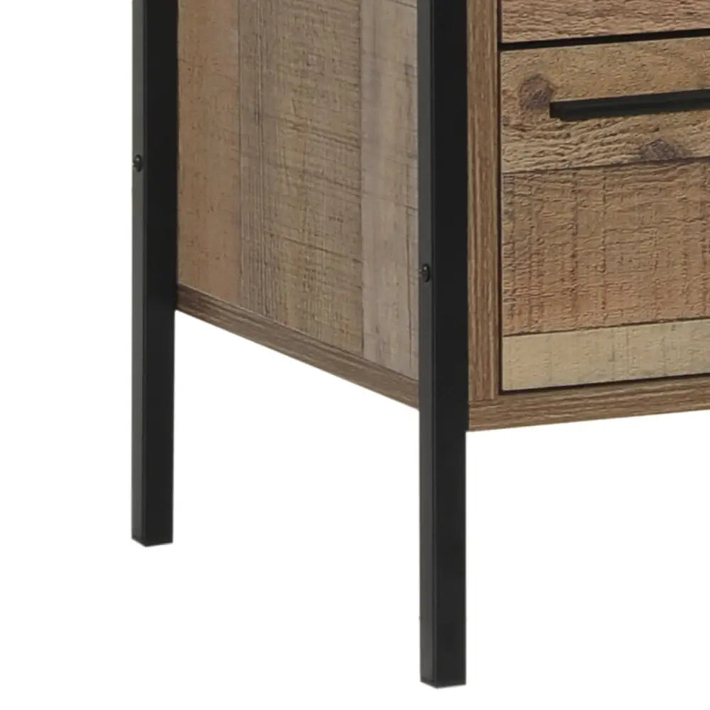 Bedside Table 2 drawers Night Stand Particle Board Construction in Oak Colour - Furniture > Bedroom