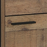 Bedside Table 2 drawers Night Stand Particle Board Construction in Oak Colour - Furniture > Bedroom