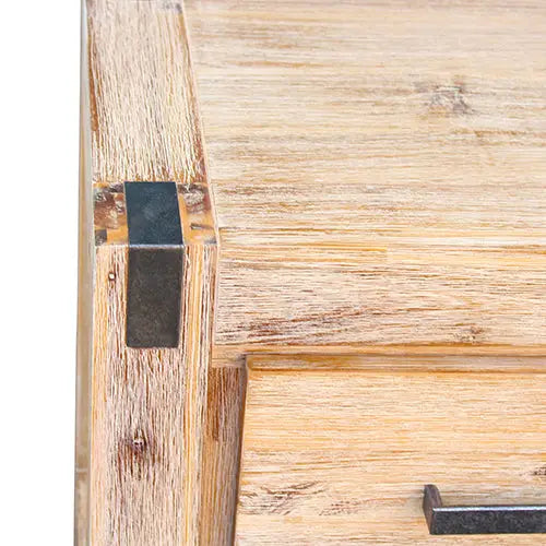 Bedside Table 2 drawers Night Stand Solid Wood Acacia Oak Colour - Furniture > Bedroom