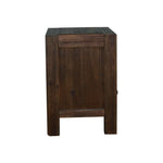 Bedside Table 2 drawers Night Stand Solid Wood Acacia Storage in Chocolate Colour - Furniture > Bedroom