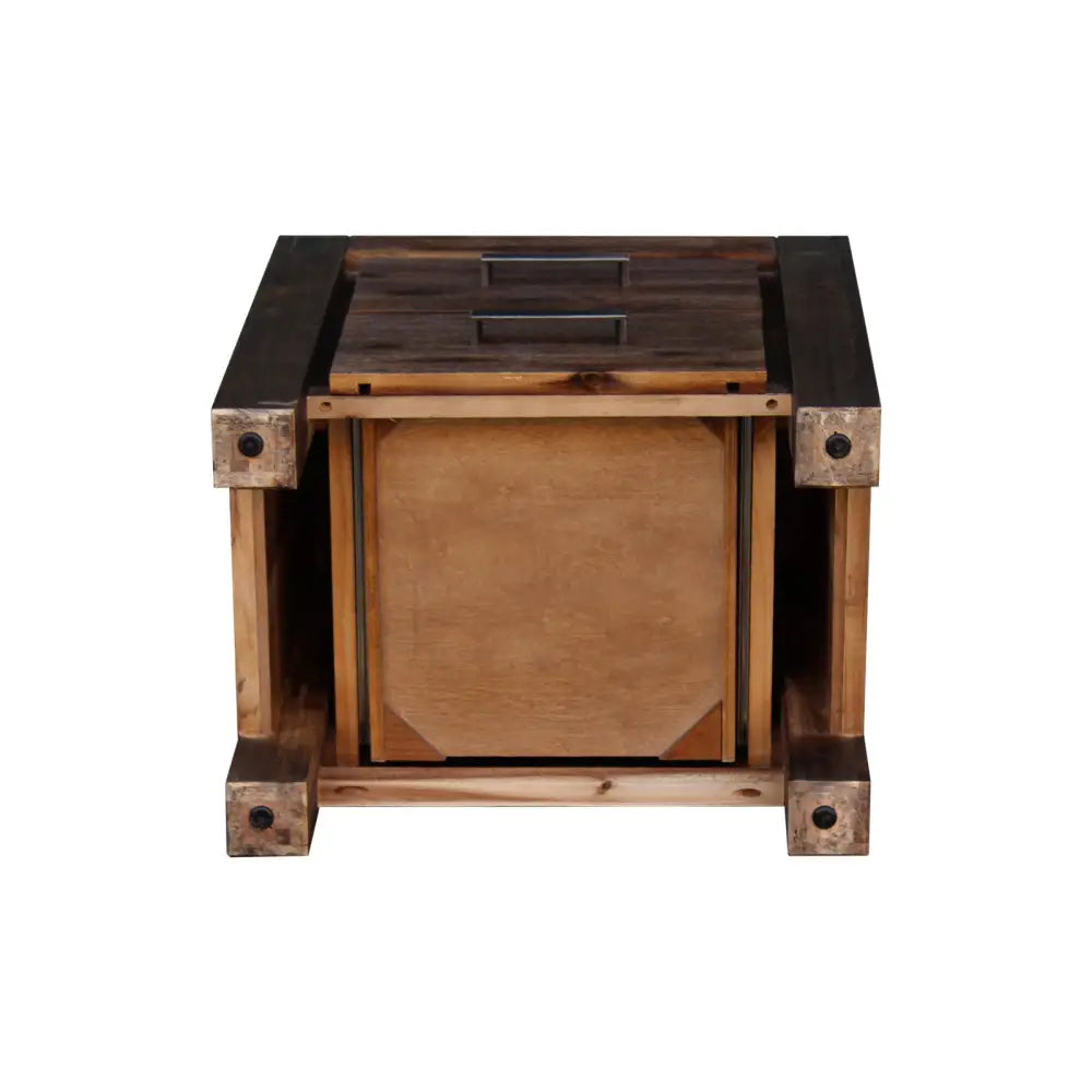 Bedside Table 2 drawers Night Stand Solid Wood Acacia Storage in Chocolate Colour - Furniture > Bedroom