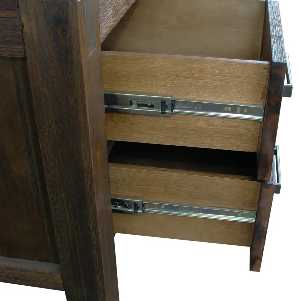 Bedside Table 2 drawers Night Stand Solid Wood Acacia Storage in Chocolate Colour - Furniture > Bedroom