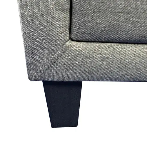 Bedside Table 2 drawers Night Stand Upholstery Fabric Storage in Light Grey Colour - Furniture > Bedroom