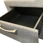 Bedside Table 2 drawers Night Stand Upholstery Fabric Storage in Light Grey Colour - Furniture > Bedroom