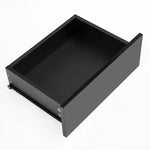Bedside Table 2 Drawers RGB LED Bedroom Cabinet Nightstand Gloss AURORA BLACK - Furniture > Bedroom