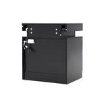 Bedside Table 2 Drawers RGB LED Bedroom Cabinet Nightstand Gloss AURORA BLACK - Furniture > Bedroom