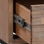 Bedside Table 2 drawers Side Table Solid Acacia Wood Veneered in Tea Colour - Furniture > Bedroom > Bedside Tables