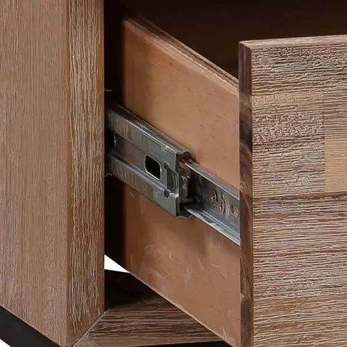 Bedside Table 2 drawers Side Table Solid Acacia Wood Veneered in Tea Colour - Furniture > Bedroom > Bedside Tables