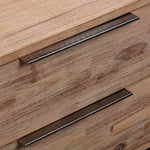 Bedside Table 2 drawers Side Table Solid Acacia Wood Veneered in Tea Colour - Furniture > Bedroom > Bedside Tables