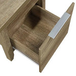 Bedside Table 2 drawers Storage Table Night Stand MDF in Oak - Furniture > Living Room