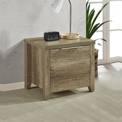 Bedside Table 2 drawers Storage Table Night Stand MDF in Oak - Furniture > Living Room