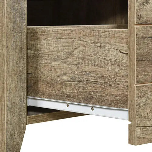 Bedside Table 2 drawers Storage Table Night Stand MDF in Oak - Furniture > Living Room