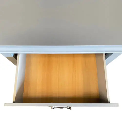 Bedside Table Grey Colour With 2 Drawers Night Stand Solid Wood Metal Handles - Furniture > Bedroom > Bedside Tables