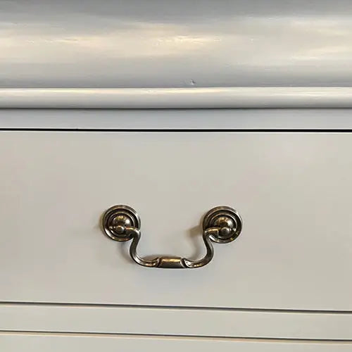 Bedside Table Grey Colour With 2 Drawers Night Stand Solid Wood Metal Handles - Furniture > Bedroom > Bedside Tables